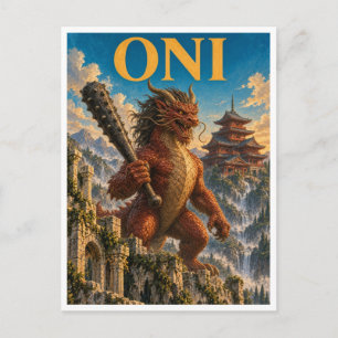 Carte Postale Oni, Monstre de Fantasy Gothique