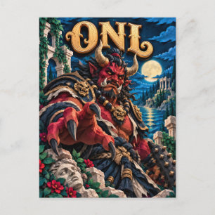 Carte Postale Oni, monstre découpé en papier