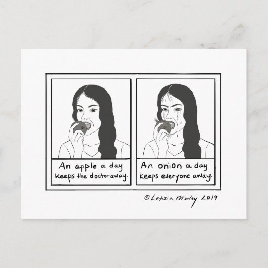 Carte Postale Onion a day empêche tout le monde de dessiner de l (Devant)