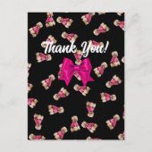 Carte Postale Oodles de canicules (rose sur noir) Merci (Devant)