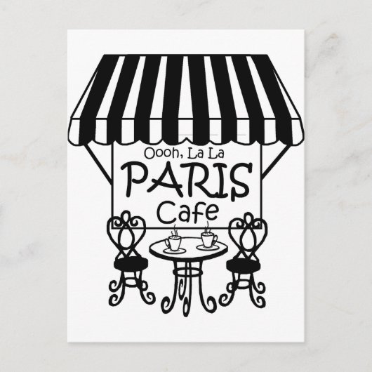 Carte Postale Oooh La La Paris Café (Devant)
