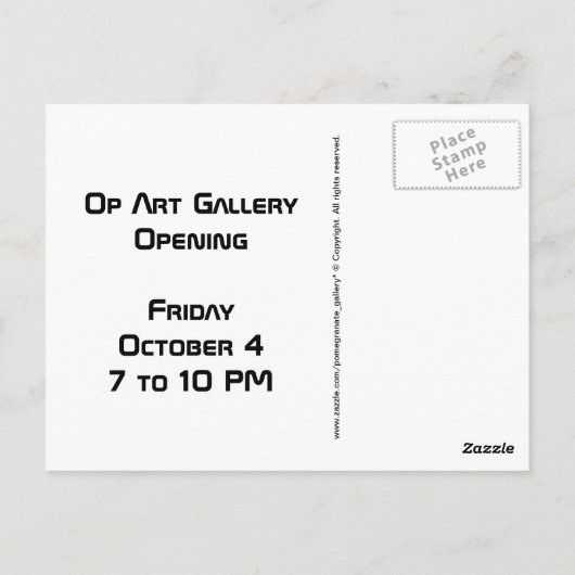 Carte Postale Op. Art (Dos)