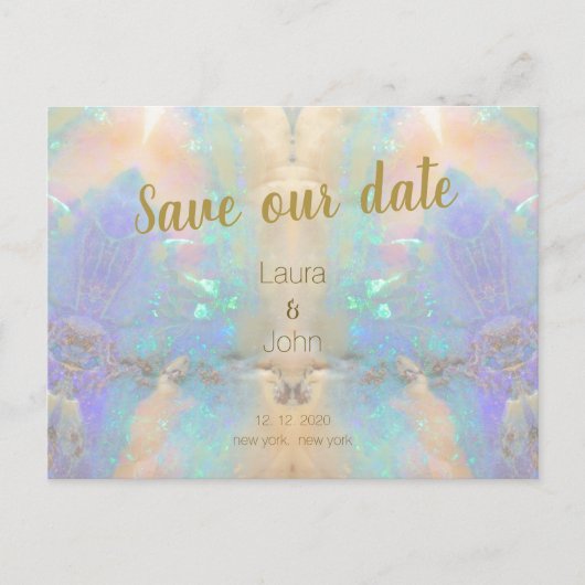 Carte Postale Opal Quartz Gem Enregistrer Le Faire-part de maria (Devant)