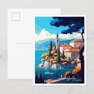 Carte Postale Opatija Croatie Illustration Vintage de voyage