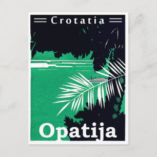 Carte Postale Opatija, Croatie, mer Adriatique, deux couleurs vi