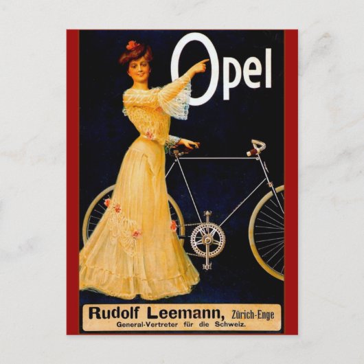 Carte Postale Opel Bicycles Publicité Vintage (Devant)