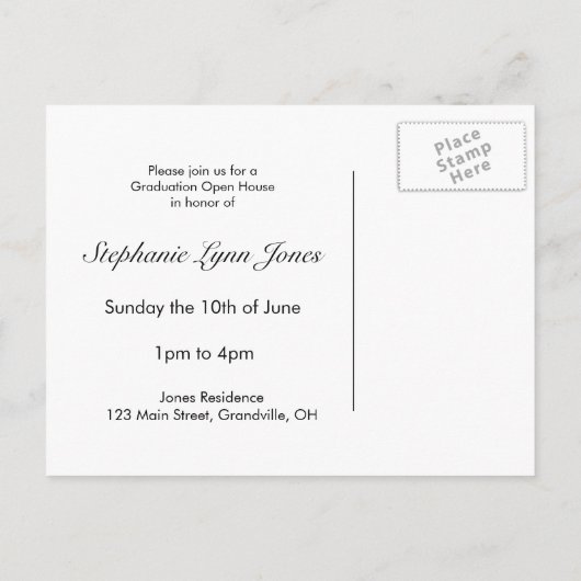 Carte postale Open House (Dos)