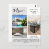 Carte Postale Open House Immobilier Photo Modern Grey Marketing (Devant / Derrière)