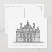 Carte Postale Opéra + Ballet Theatre, Lviv, Ukraine (Devant / Derrière)