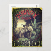 Carte Postale Opéra de Robinson Crusoé poster vintage (Devant / Derrière)