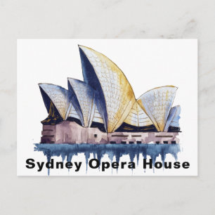 Carte Postale Opéra de Sydney Australie Aquarelle