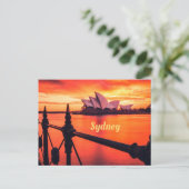 Carte Postale Opéra de Sydney Australie Orange Sky (Debout devant)