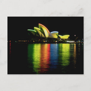 Carte Postale Opéra de Sydney avec lumières olympiques, Nouveau-