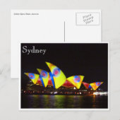 Carte Postale opéra de sydney jaune (Devant / Derrière)
