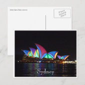 Carte Postale opéra de sydney lumières (Devant / Derrière)