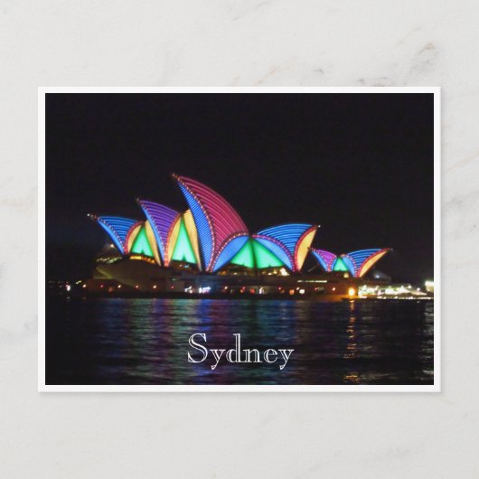 Carte Postale opéra de sydney lumières (Devant)