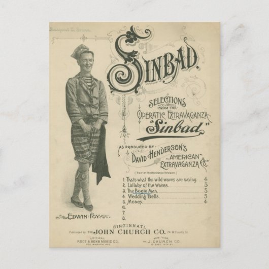 Carte Postale Opéra vintage Sinbad (Devant)