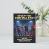 Carte Postale Opération Laser Tag Bash d'anniversaire (Debout devant)