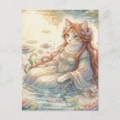 Carte Postale Ophelia en chat (Devant)