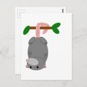 Carte Postale Opossum/Possum suspendu à l'envers par queue (Devant / Derrière)