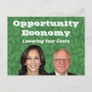 Carte Postale Opportunity Economy Harris Walz 2024