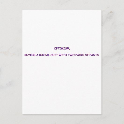CARTE POSTALE OPTIMISME (Devant)