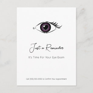 Carte Postale Optométriste professionnel Purple Heart Eye Rappel