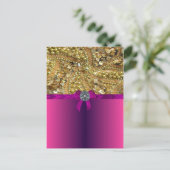 Carte Postale Or bling & magenta (Debout devant)