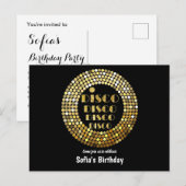 Carte Postale or disco ball Postcard invitation (Devant / Derrière)