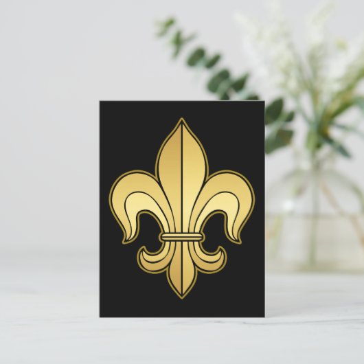 Carte Postale Or Fleur de lis (Debout devant)