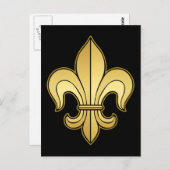 Carte Postale Or Fleur de lis (Devant / Derrière)