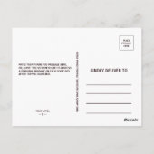 Carte Postale Or Géométrique Vert Bourgogne Merci Floral (Dos)