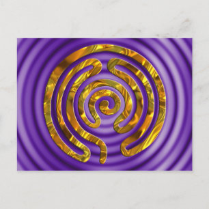 Carte Postale OR Labyrinthe ondulations violettes