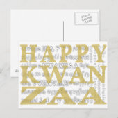 Carte Postale Or Moderne Joyeux Kwanzaa (Devant / Derrière)