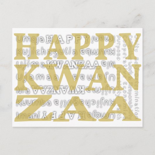 Carte Postale Or Moderne Joyeux Kwanzaa (Devant)