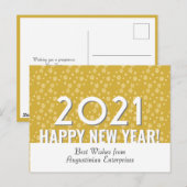 Carte Postale OR moderne | Les flocons de neige | Bonne année |  (Devant / Derrière)