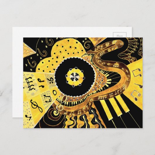 Carte Postale Or musical. (Devant / Derrière)