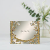 Carte postale Or Ornat Blanc Floral (Debout devant)