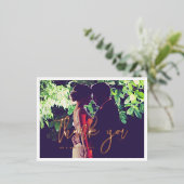 Carte postale or rose Merci contemporain (Debout devant)