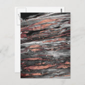 Carte Postale Or rose moderne peinture marbrée abstraite (Devant / Derrière)