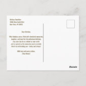 Carte Postale Or scintillant et diamant 50e anniversaire (Dos)