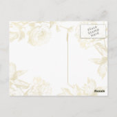 Carte Postale Or simple Floral Bridesmaid Merci (Dos)