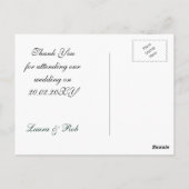 Carte Postale or vert Flèches de neige Merci de mariage d'hiver (Dos)