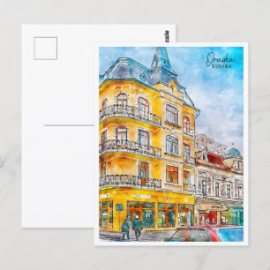 Carte Postale Oradea Romania Travel Place Aquarelle
