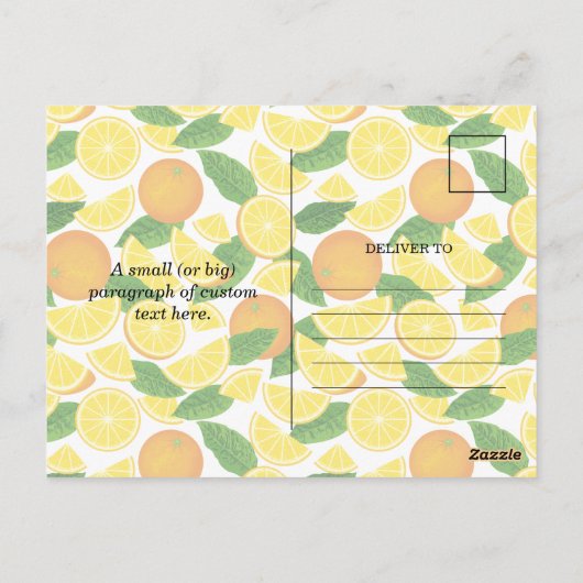 Carte Postale Orange (Dos)