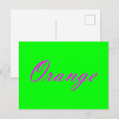 Carte Postale Orange (Devant / Derrière)