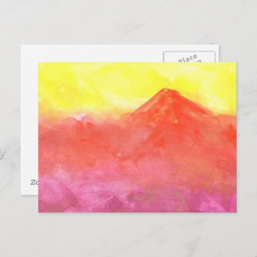 Carte Postale Orange Abstract Mountain Volcano (Devant / Derrière)