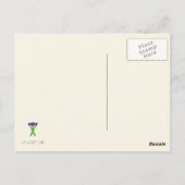 Carte Postale Orange Aqua Green Acrylique peinture Abstraite (Dos)