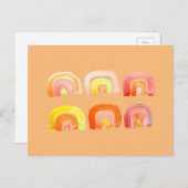 Carte Postale Orange arc-en-ciel art rétro mignon (Devant / Derrière)