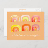 Carte Postale Orange arc-en-ciel rétro inspiration citation cart (Devant / Derrière)